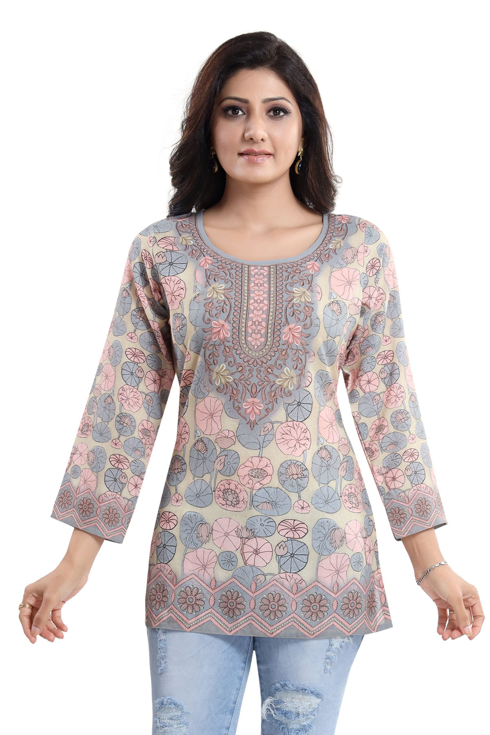 Denim Printed Short Kurti, Size: S, M & L at Rs 395 in Mumbai | ID:  19291879655