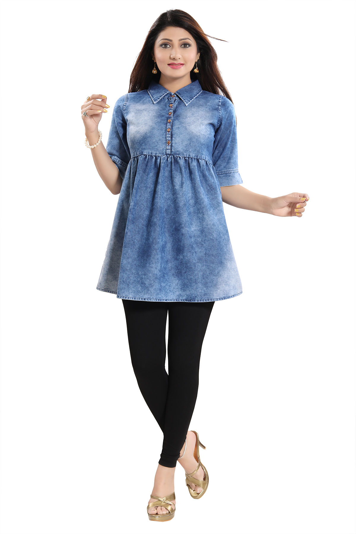 SABA Powder Blue Modal Straight Kurti – Label Jiyani