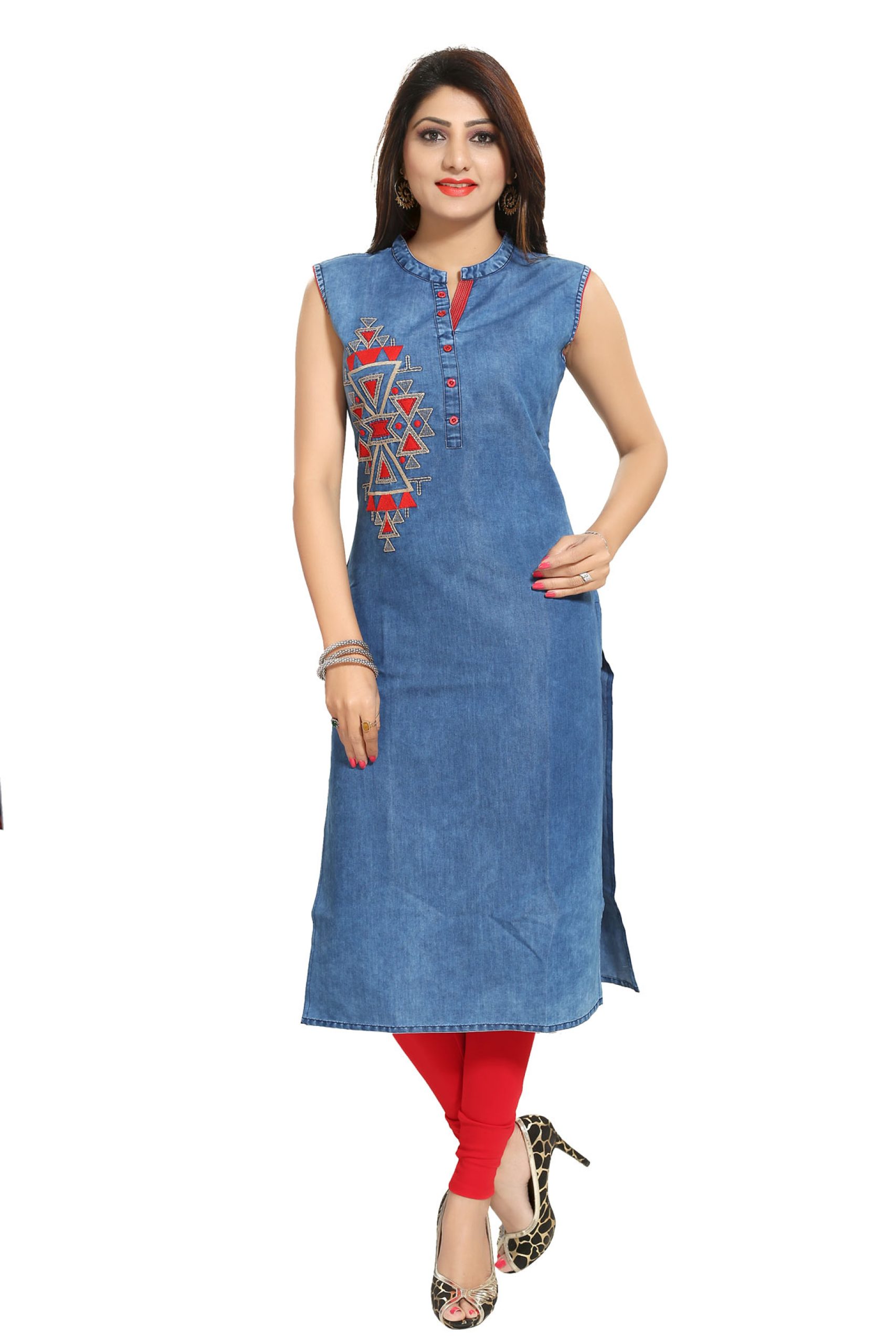 Denim Ladies Kurti with leather belt - Online shopping in Bangladesh:  Jashoremart.com