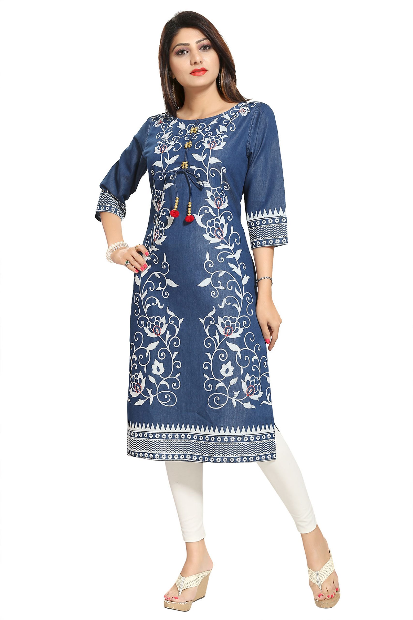 Poonam Cotton Denim Designer Kurtis Collection: Textilecatalog